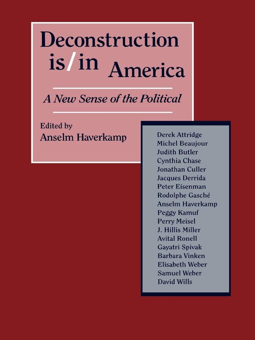 Title details for Deconstruction Is/In America by Anselm Haverkamp - Available